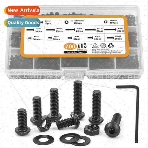 700pcs grade 10.9 round head hexagon socket head cap screws