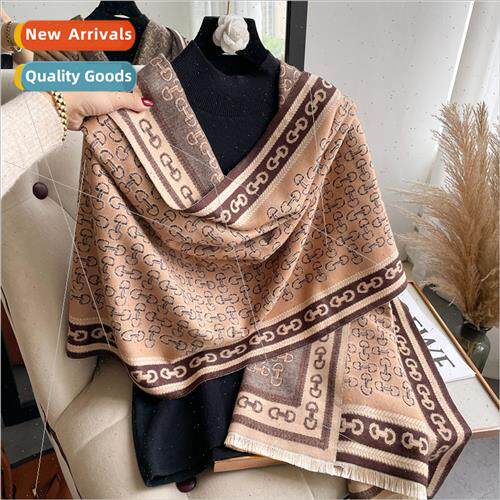 Premium sense high- faux cashmere scarf female winter office