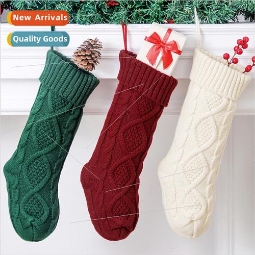 23 Knted Christmas Socks Wool Knted Diamond Socks 46CM Large