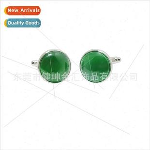 Eye Cufflinks Emerald Round xury Cat Gemstone Business Green