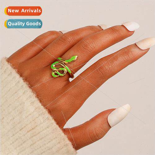 New nd hip-hop irregular green oil drip snake stainless stee