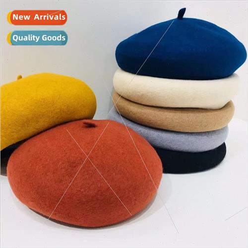 Hat female autumn winter hundred wh beret English retro Kore