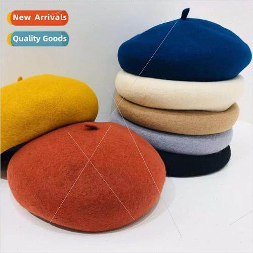 Hat female autumn winter hundred wh beret English retro Kore