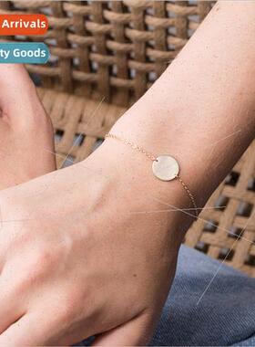 mple Gold Plated Bracelet Geometric Round Bracelet Stainless