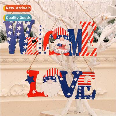 New U.S. Independence Day Fourth July decorations wooden let