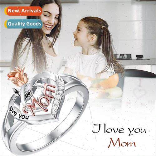 Europe Mother Day Ring mple Rose Two Color Affiny I LOVE YOU