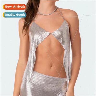 120119 Sequins rhinestone inlaid diamond fabric metal chain