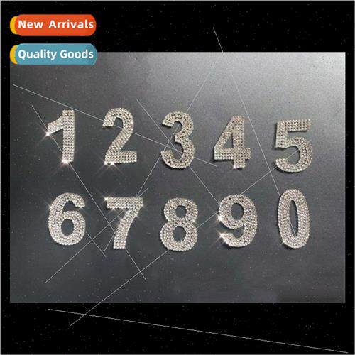 New 10 numbers free wh self-adhesive drill stickers clothing