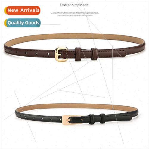 Brown leather thin belt female decorative dress summer fashi