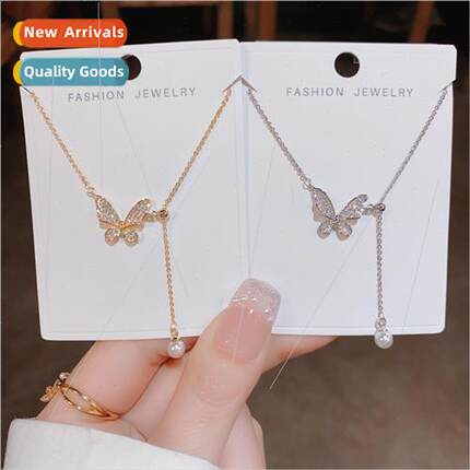 Fashion Delicate Pull Out Butterfly Necklace Women che Hundr