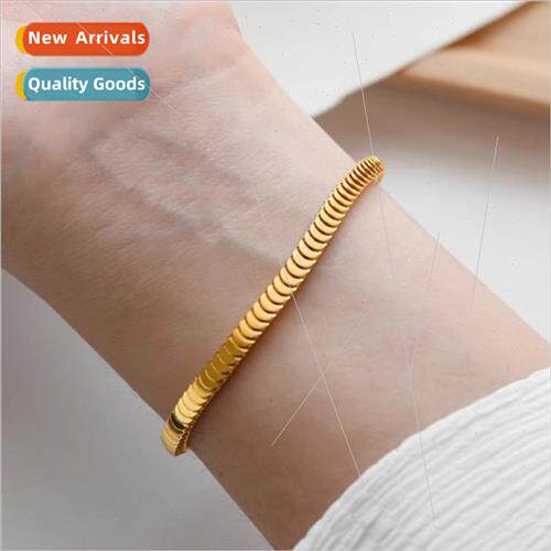 Europe sparkling tanium steel gold-plated fish scale mesh si