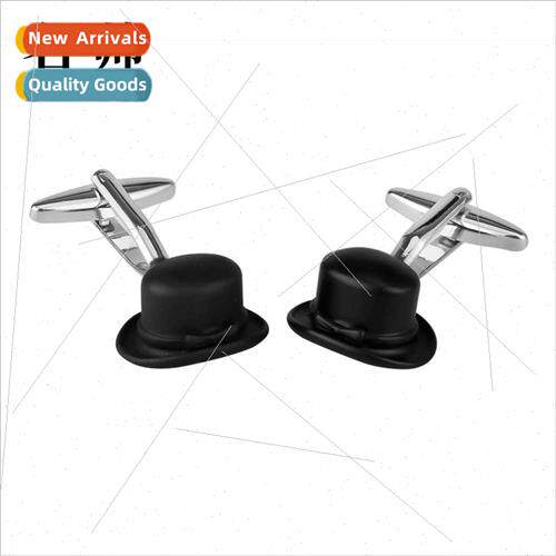 French Shirt Black Spray Oil Gentleman Magic Hat Shape Cuffl