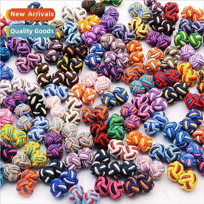 Handmade DIY braided two-colour rope buttons mple men shirt