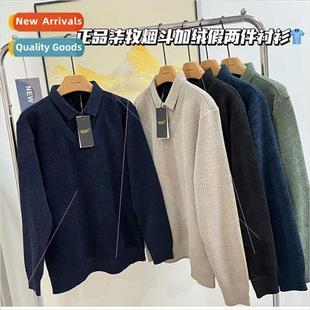 shirt padded men new thicken piece dad two Winter fake