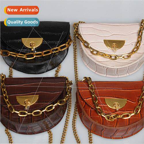 Small fanny pack belt type female chain tide ins half round
