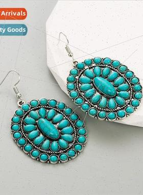 Earrings female Europe turquoise pendant ear hook prom earri