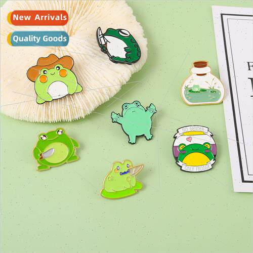 Animal family alloy brooch cartoon cute frog wh knife shape