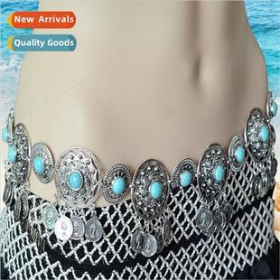Chain Turquoise Coin Europe Belly Waist Pendant Danc Fashion
