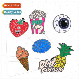 Europe creative new enamel brooch pine适用Appleeyeball fries