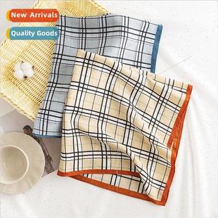 printed small square Classic women plaid scarf temperament
