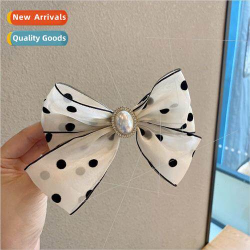 Super Fairy Polka Dot Bow Hair Clip Female Back Head Clip Ha
