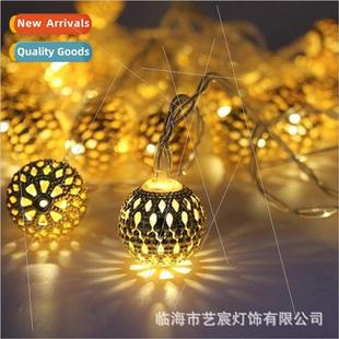 LED lights iron Moroccan ball solar star light string colorf