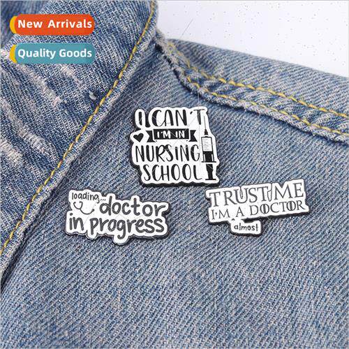 Europe Uned States new black whe alloy letter brooch ins per