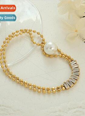 Europe ins retro imation pearl set buckle bracelet nd splici