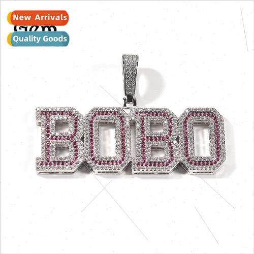 New letter necklace copper inlaid color zirconia English pat
