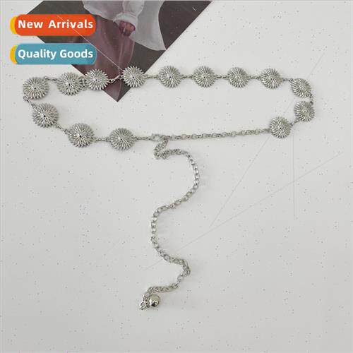 Waist chain ladies dress metal flowers iron chain fashion sm
