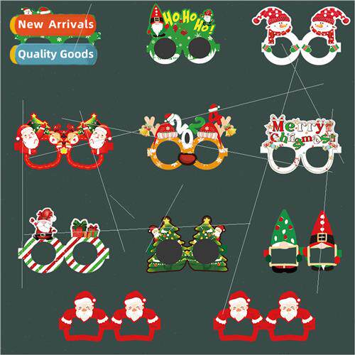 2024 New Christmas Paper Glasses Children Adult Prom Party D