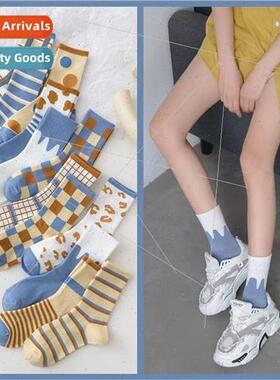 Socks mid-calf spring and summer new England  sub grain poin