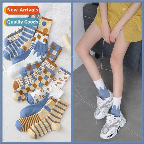 Socks mid-calf spring and summer new England  sub grain poin