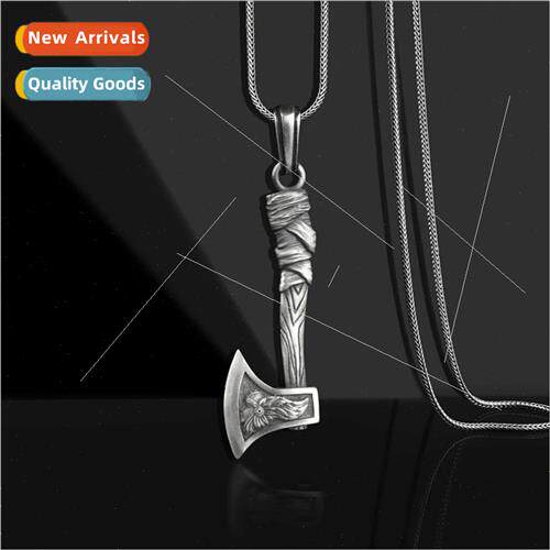 Vintage Scandinavian Viking Axe Pendant Men Punk Hip Hop Nec
