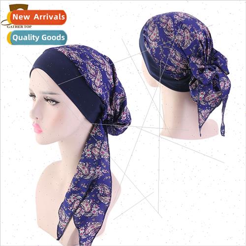 New simulation silk turban hat elastic hairbbraid hat pirate