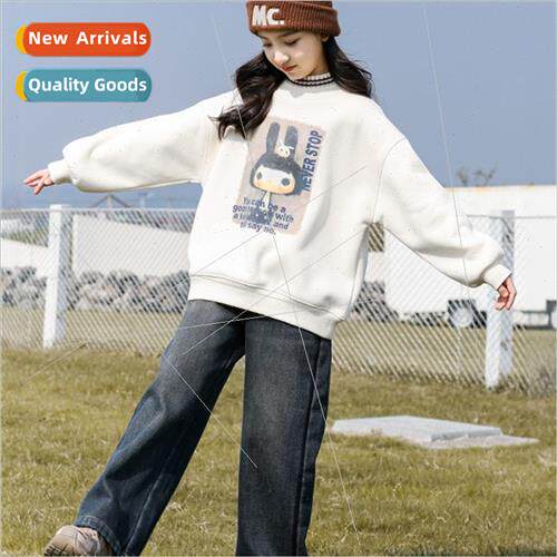 Girls padded sweater fall and winter 2023 new childrens semi