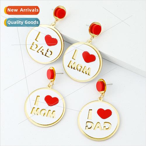 Europe new Mother Day acrylic splicing earrings fashion simp