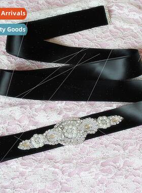 XW47 Europe new bride wedding belt luxury waistband hand-sew