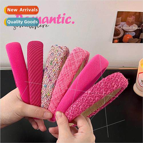 new small perfume Rose pink color system sponge wide edge ha