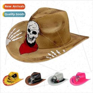 cowboy hat stage Halloween cosplay jazz permance skull