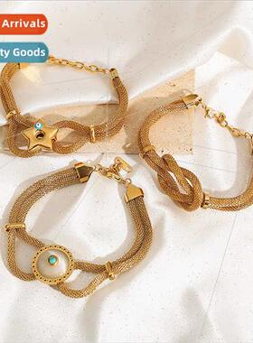 Europe niche bracelet female simple cold wind snap knot brac