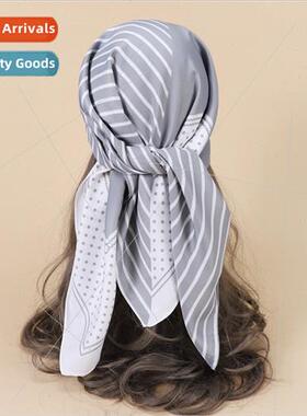 2022 printed fashion twill silk 90 large square scarf women