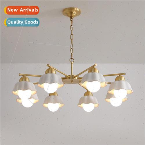 French light luxury whe ceramic flower chandelier ceiling la