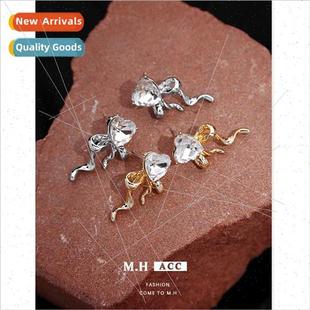 love earrings silver winter need 925 bow niche Autumn female