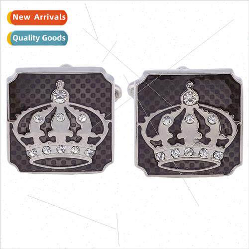 Cufflinks Black Drip Oil Whe Diamond Crown Cufflinks Popular