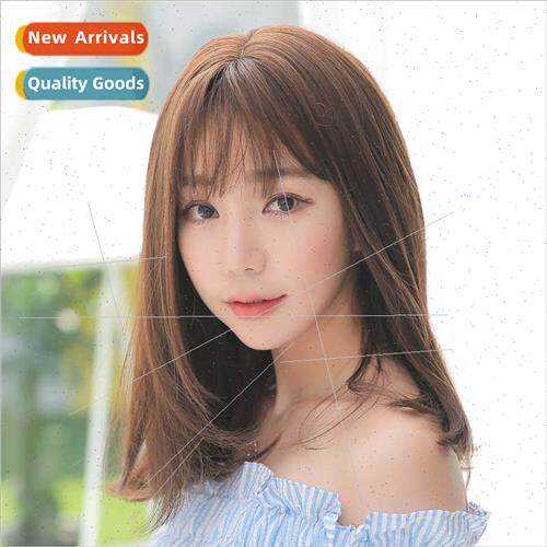 Wig female short hair Korea pear head air bangs in long curl