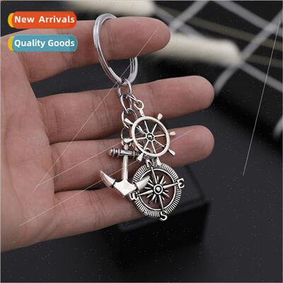 New keychain  American leisure boat anchor rudder metal keyc