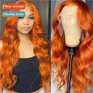 Europe ladies wigs front lace middle parted long curly hair