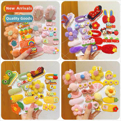 Children fall winter hairpin bow plush broken hair hairpin g