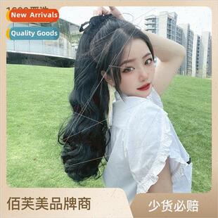 Europe Wig Ponytail Long Curly Tieback Micro Curly Ponytail